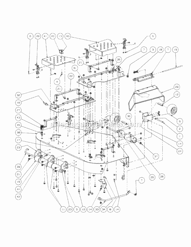 Fabricated Cutter Deck Diagram and Parts List for M48-KW 53AI8CTV750 Cub Cadet Sprayer